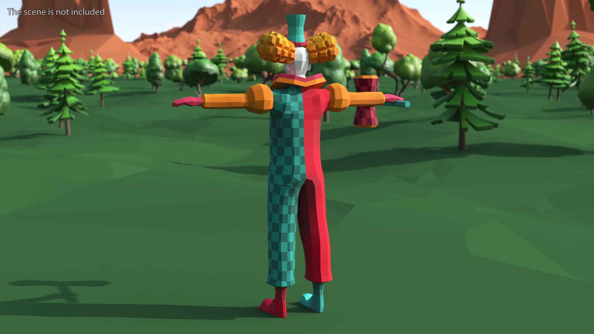 3D Clown Low Poly Rigged