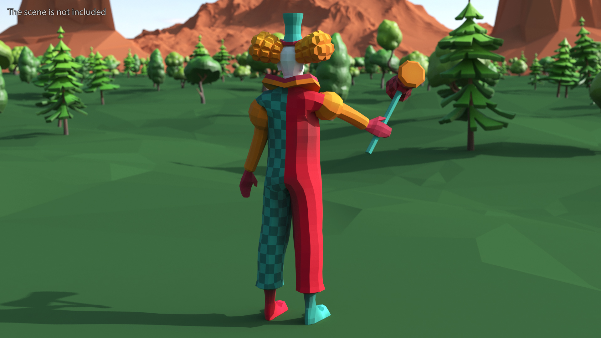 3D Clown Low Poly Rigged