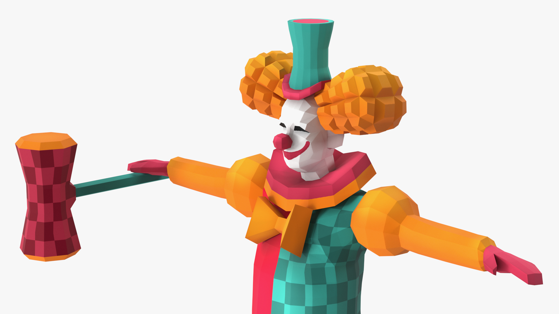 3D Clown Low Poly Rigged