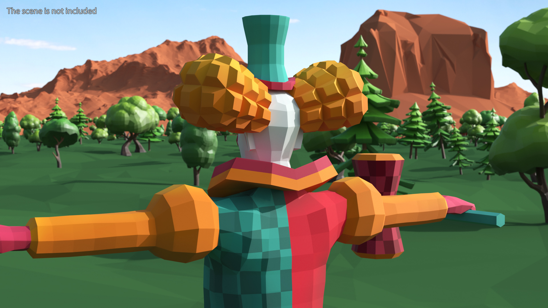 3D Clown Low Poly Rigged