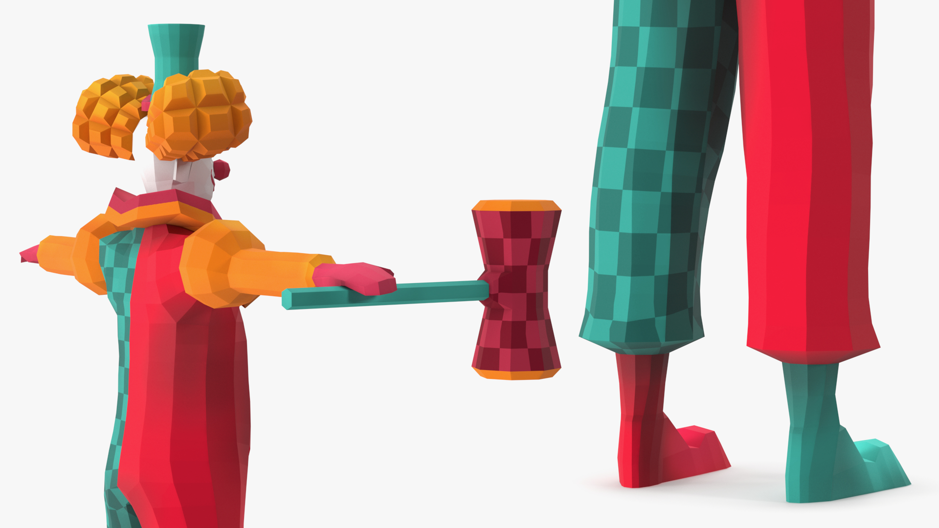 3D Clown Low Poly Rigged