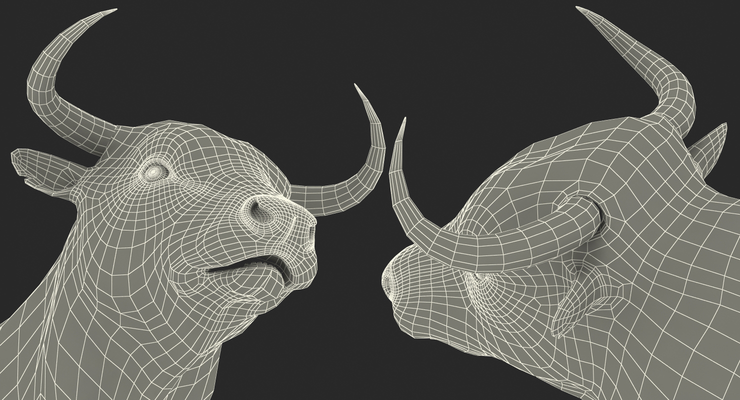 3D Bull with Fur model