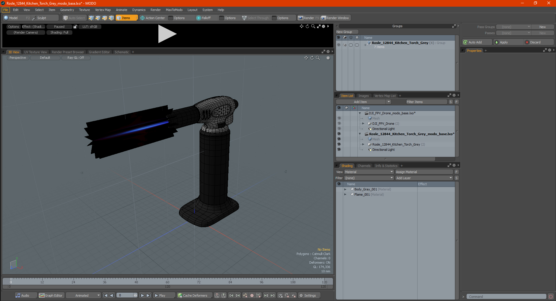 3D model Rosle 12844 Kitchen Torch Grey