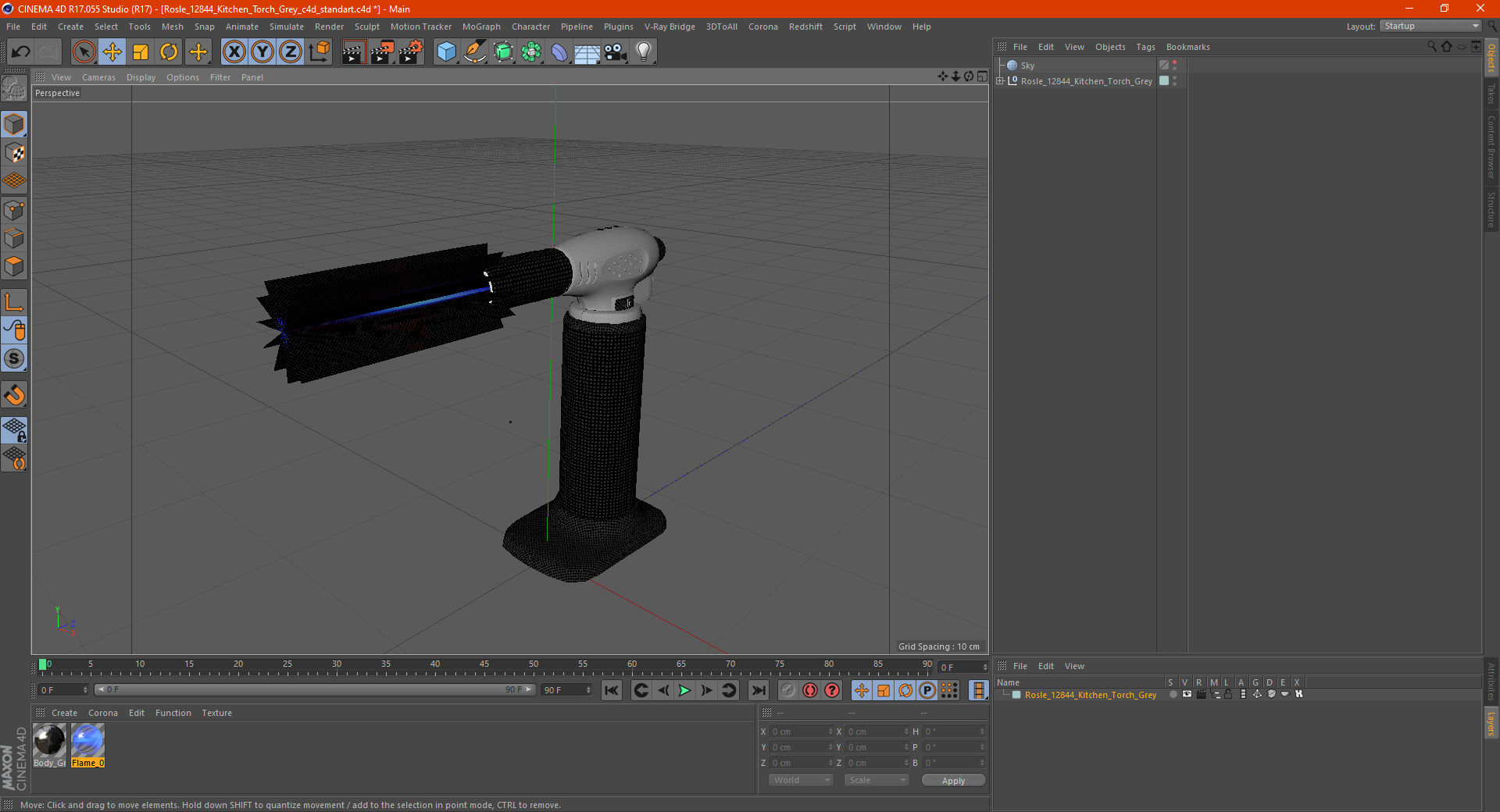 3D model Rosle 12844 Kitchen Torch Grey