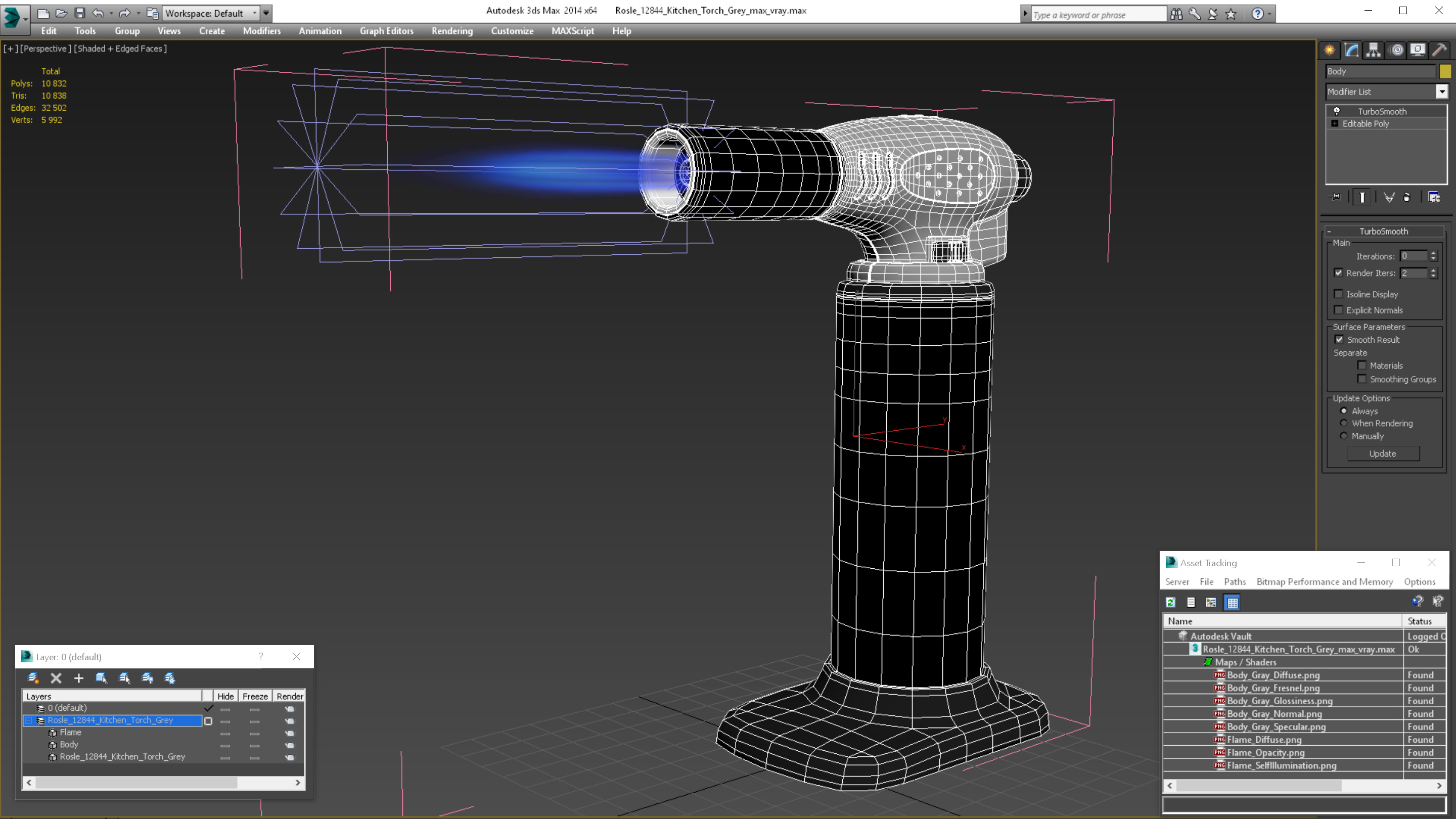 3D model Rosle 12844 Kitchen Torch Grey