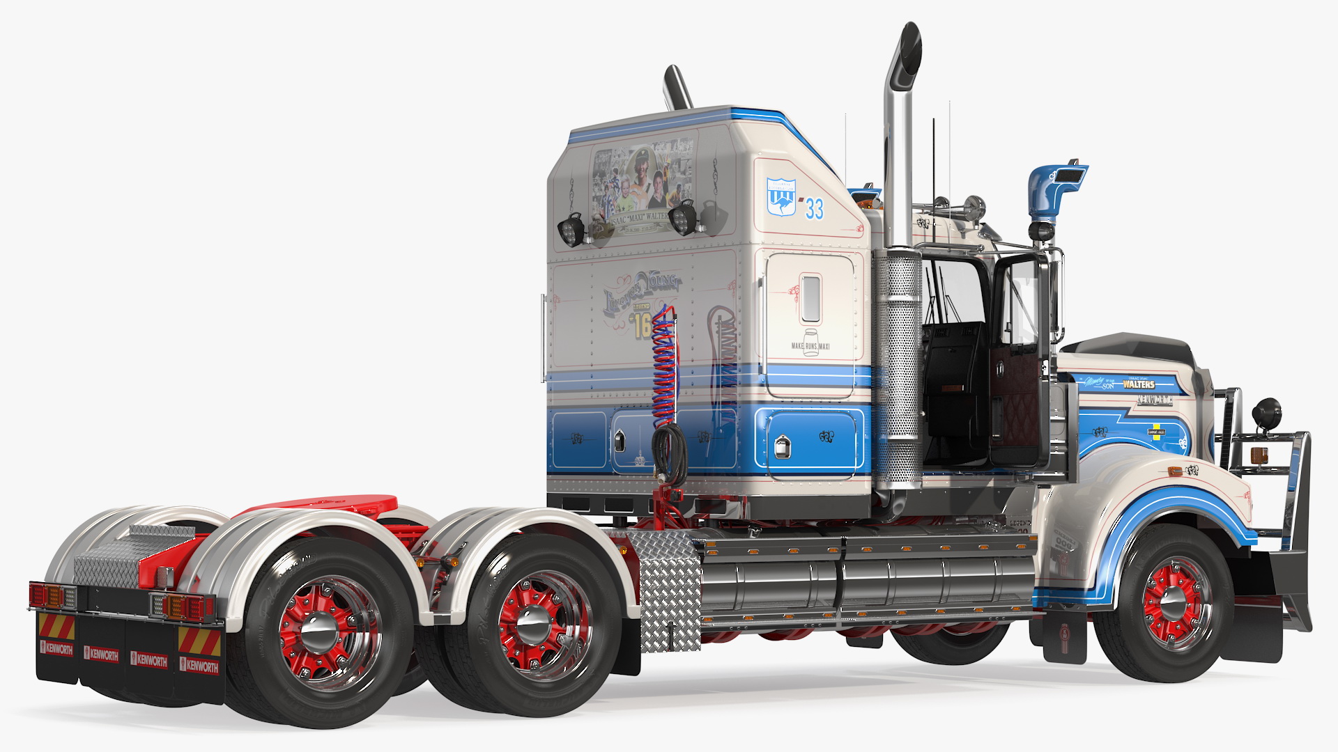 3D Kenworth T900 with Drake Steerable Trailer and Hyundai Loader