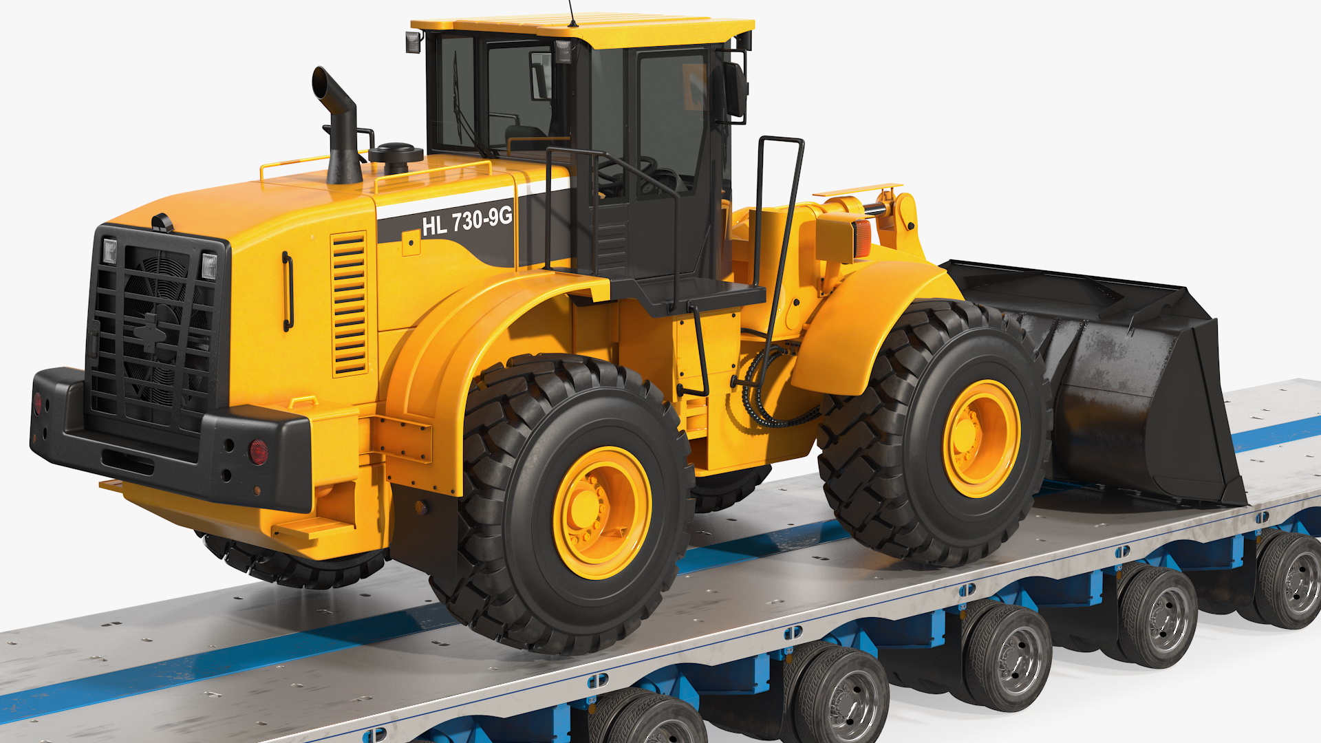 3D Kenworth T900 with Drake Steerable Trailer and Hyundai Loader