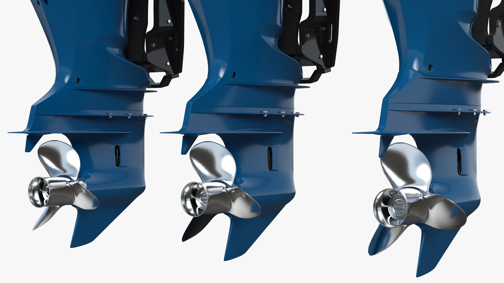 Triple Outboard Motors 3D