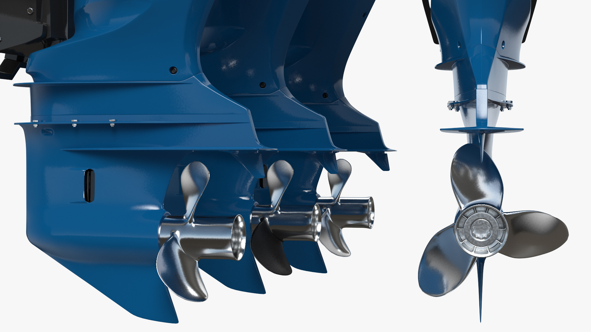 Triple Outboard Motors 3D