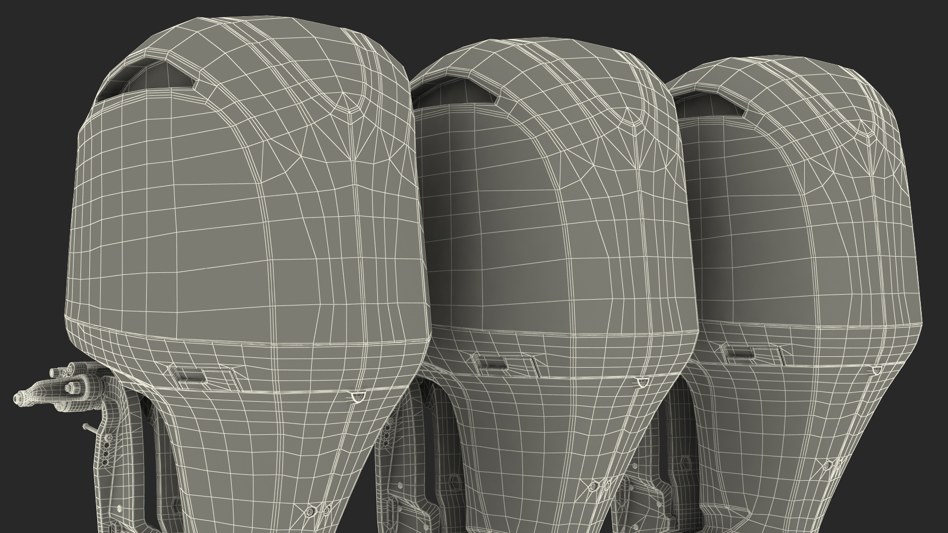 Triple Outboard Motors 3D
