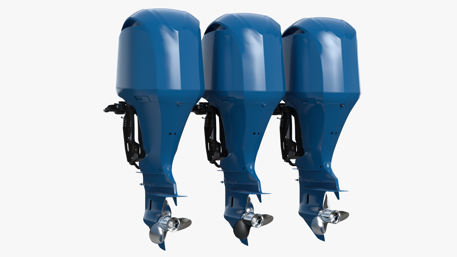 Triple Outboard Motors 3D