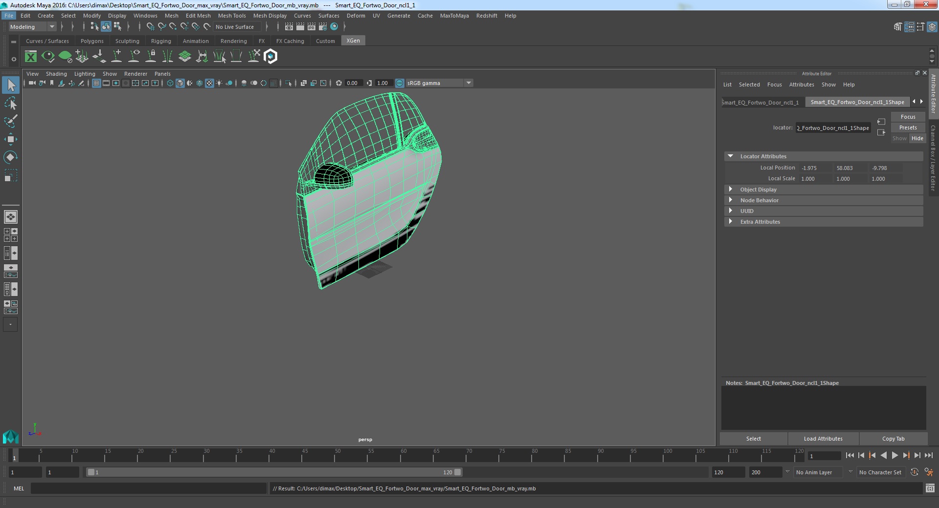 3D model Smart EQ Fortwo Door