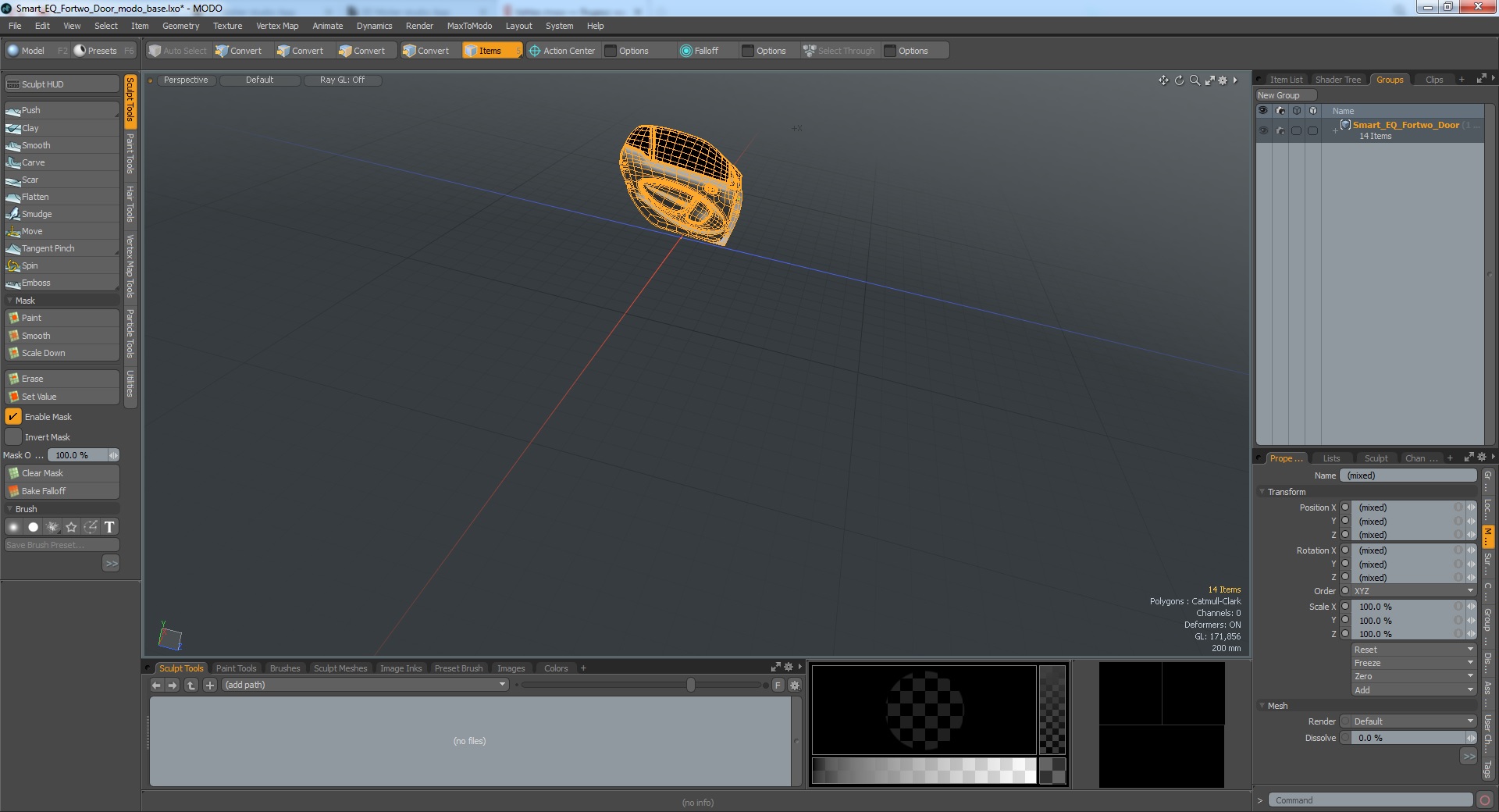 3D model Smart EQ Fortwo Door