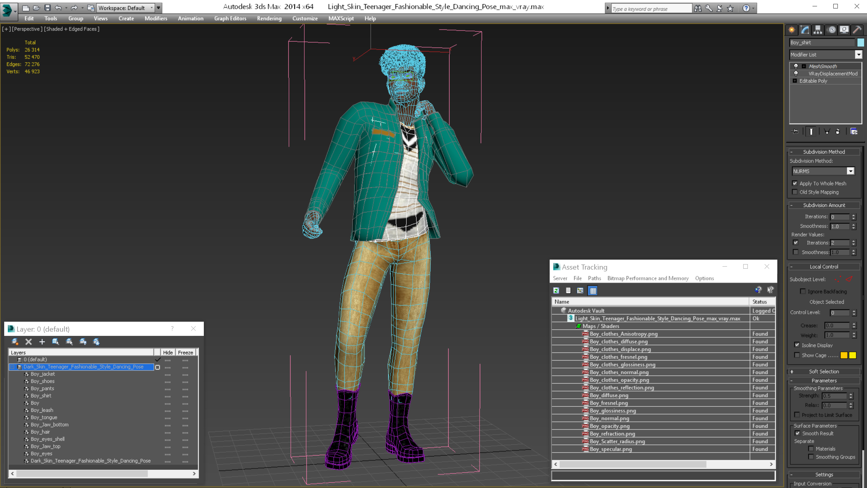 3D model Light Skin Teenager Fashionable Style Dancing Pose