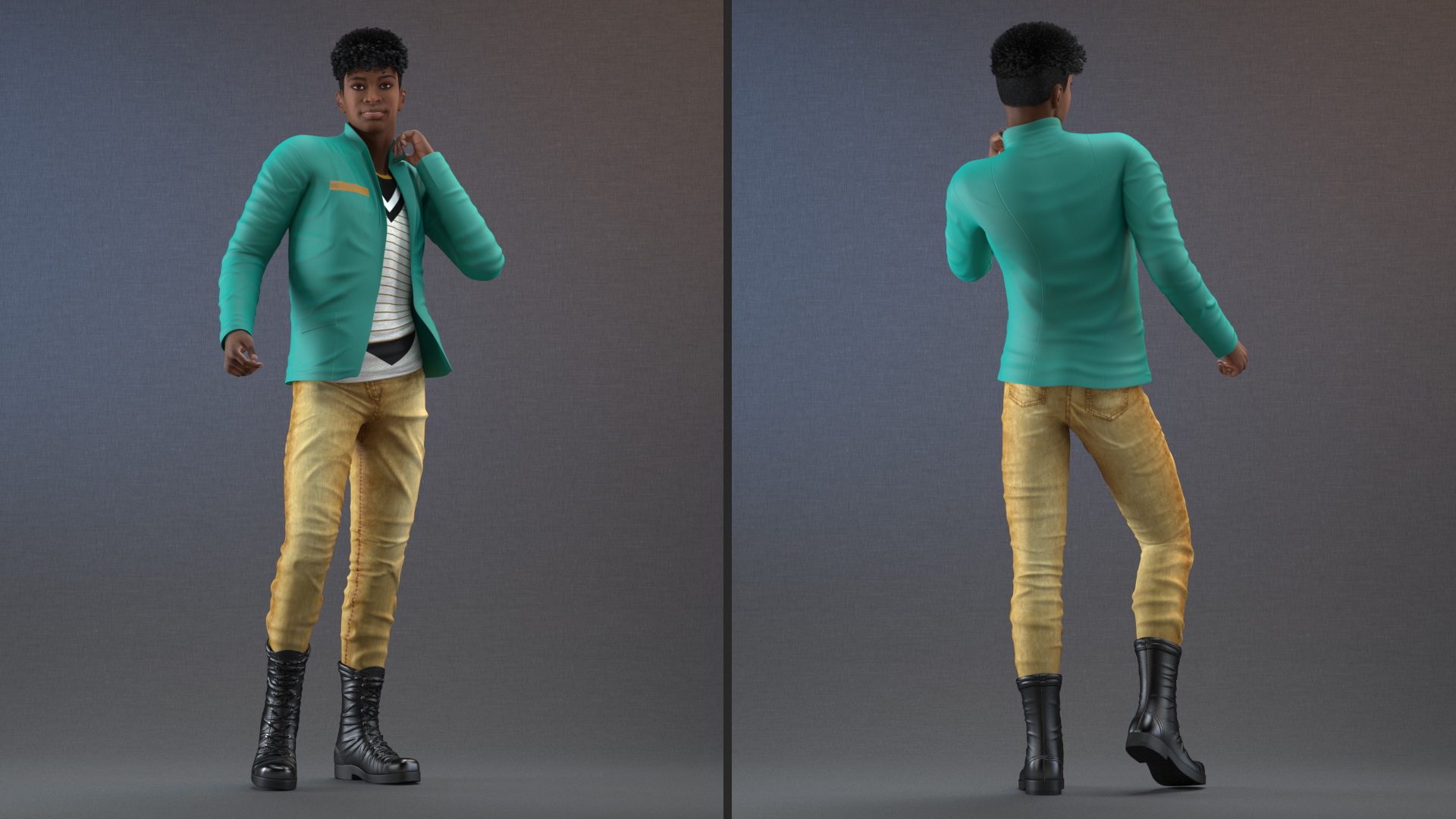 3D model Light Skin Teenager Fashionable Style Dancing Pose