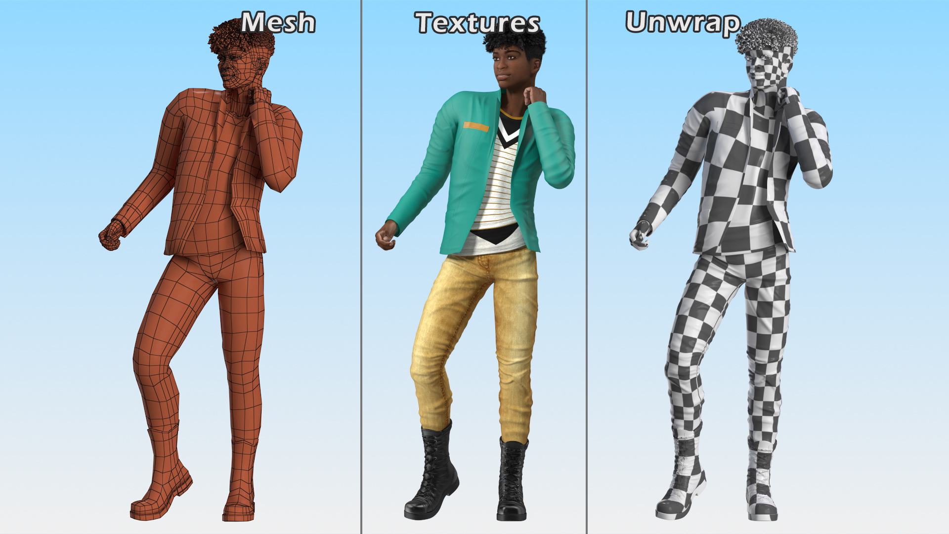 3D model Light Skin Teenager Fashionable Style Dancing Pose