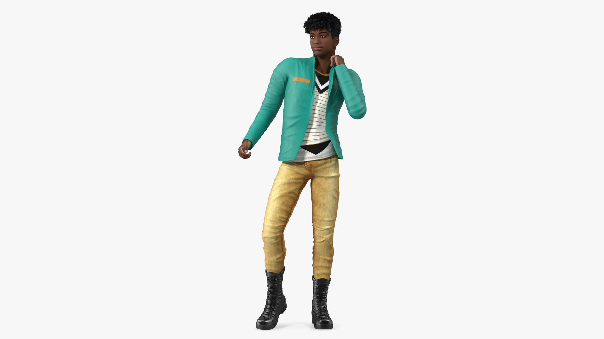 3D model Light Skin Teenager Fashionable Style Dancing Pose