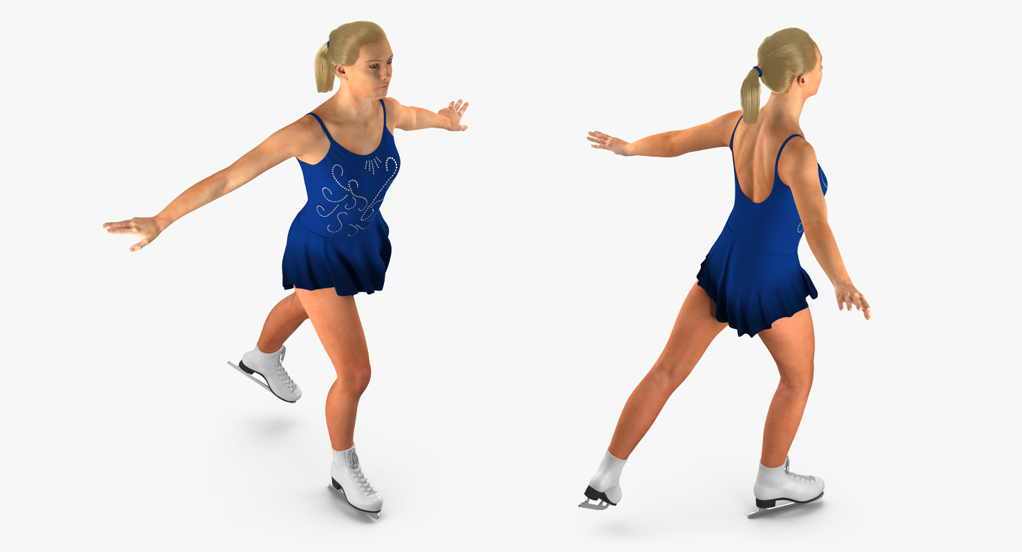 Female Figure Skater 2 Pose 2 3D model