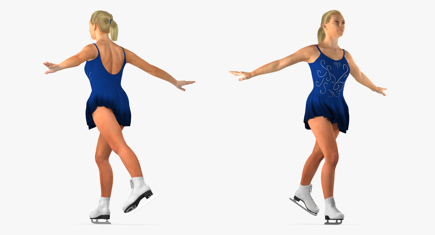 Female Figure Skater 2 Pose 2 3D model