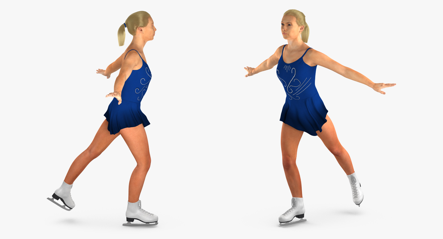 Female Figure Skater 2 Pose 2 3D model