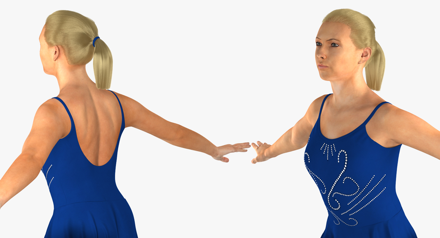 Female Figure Skater 2 Pose 2 3D model
