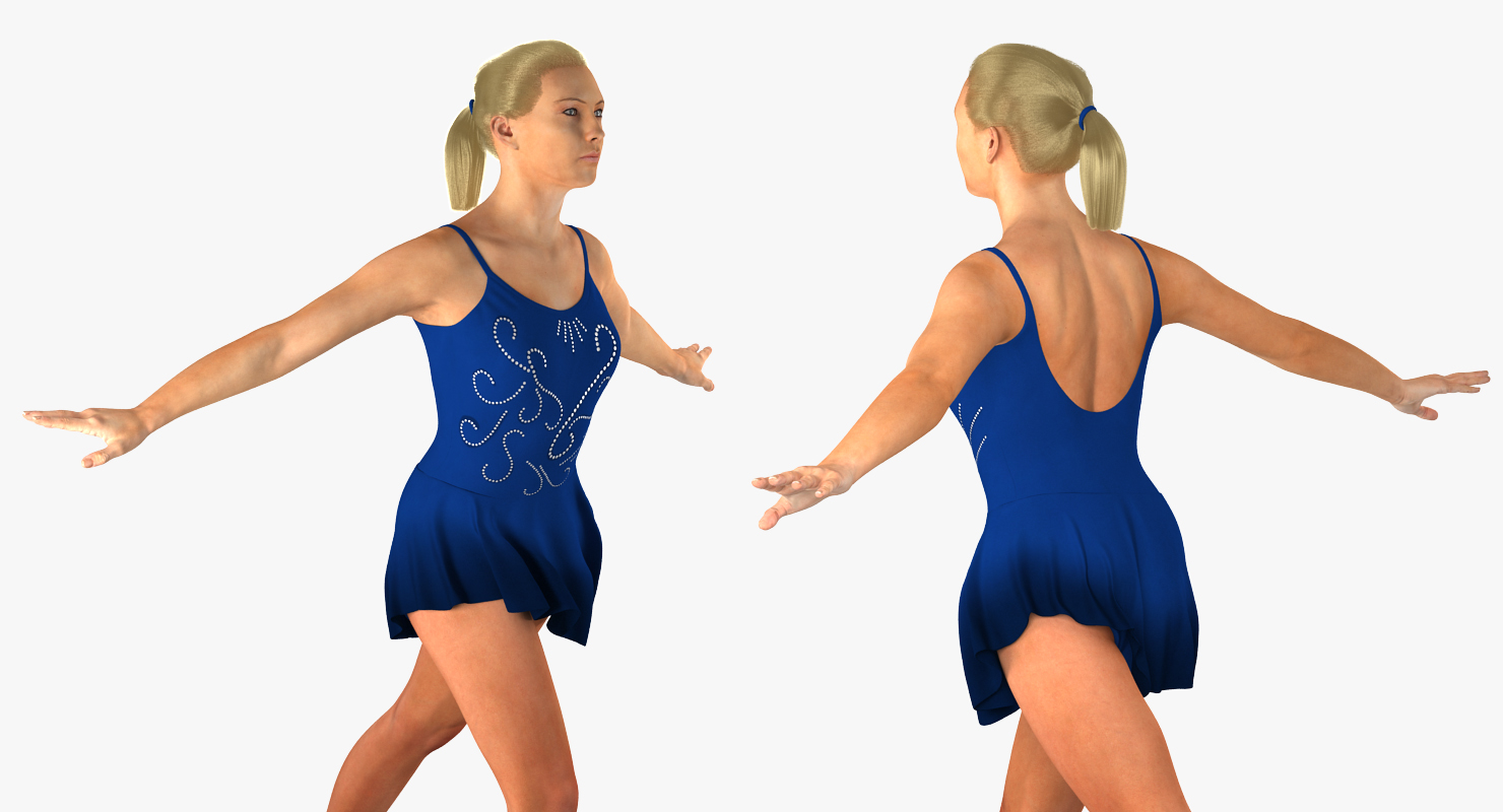 Female Figure Skater 2 Pose 2 3D model