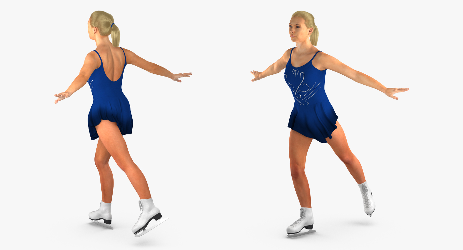 Female Figure Skater 2 Pose 2 3D model