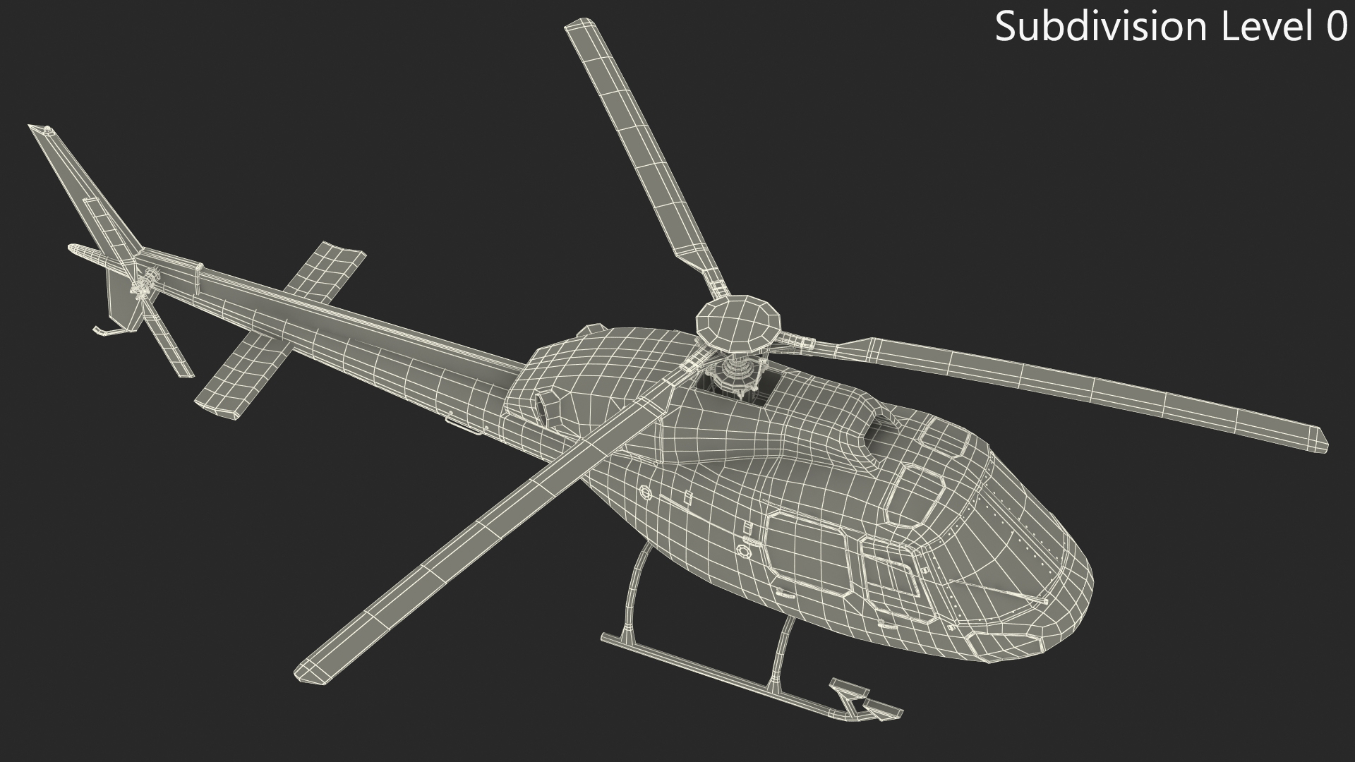 3D Aviation Services Helicopter Eurocopter AS355 Rigged for Maya