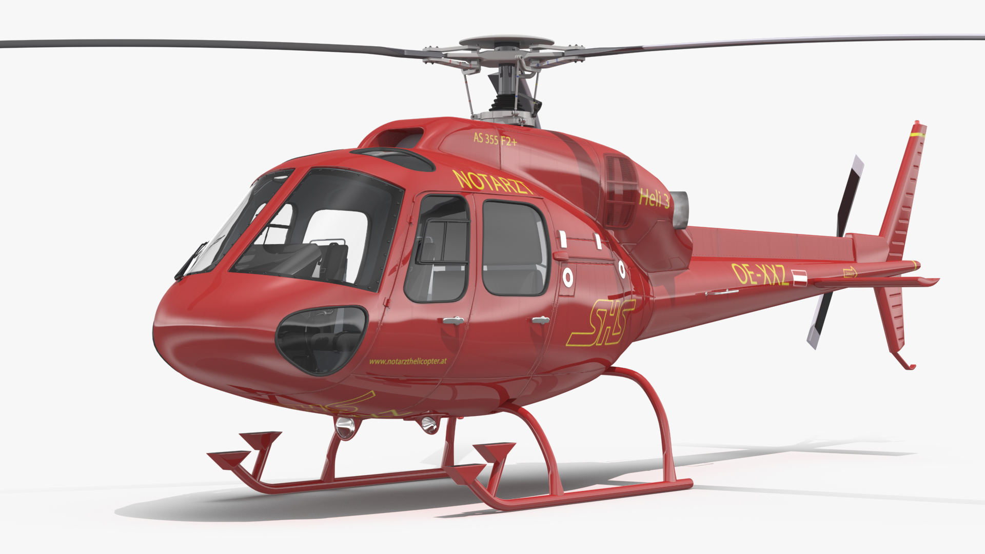 3D Aviation Services Helicopter Eurocopter AS355 Rigged for Maya
