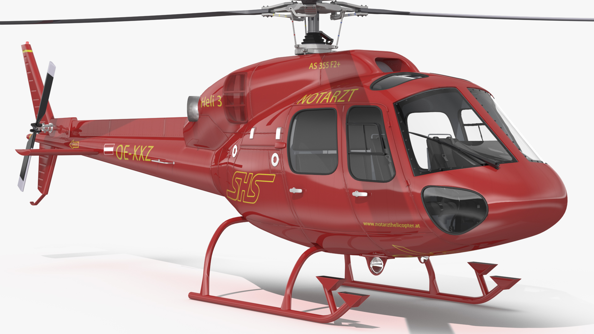 3D Aviation Services Helicopter Eurocopter AS355 Rigged for Maya