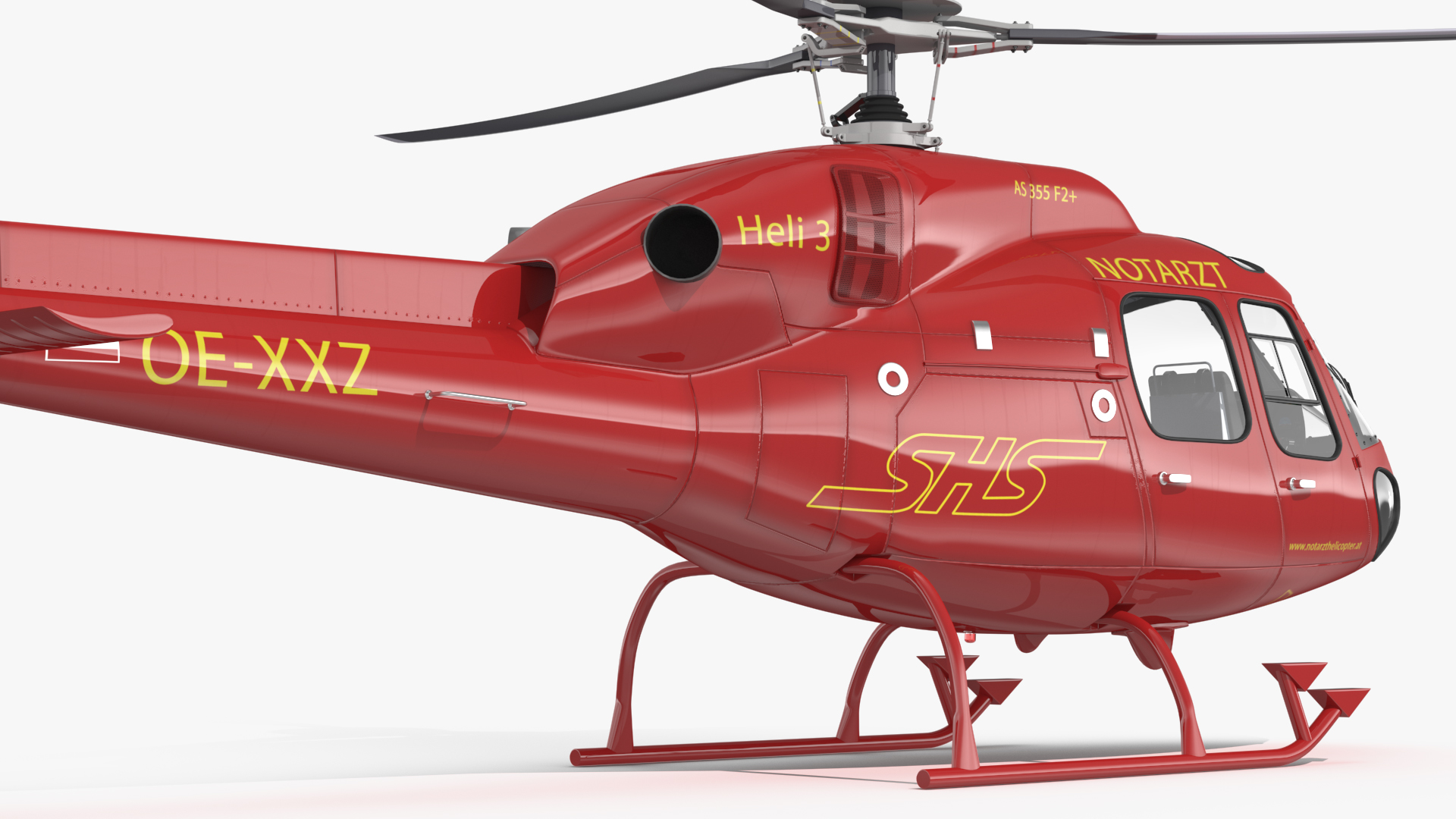 3D Aviation Services Helicopter Eurocopter AS355 Rigged for Maya