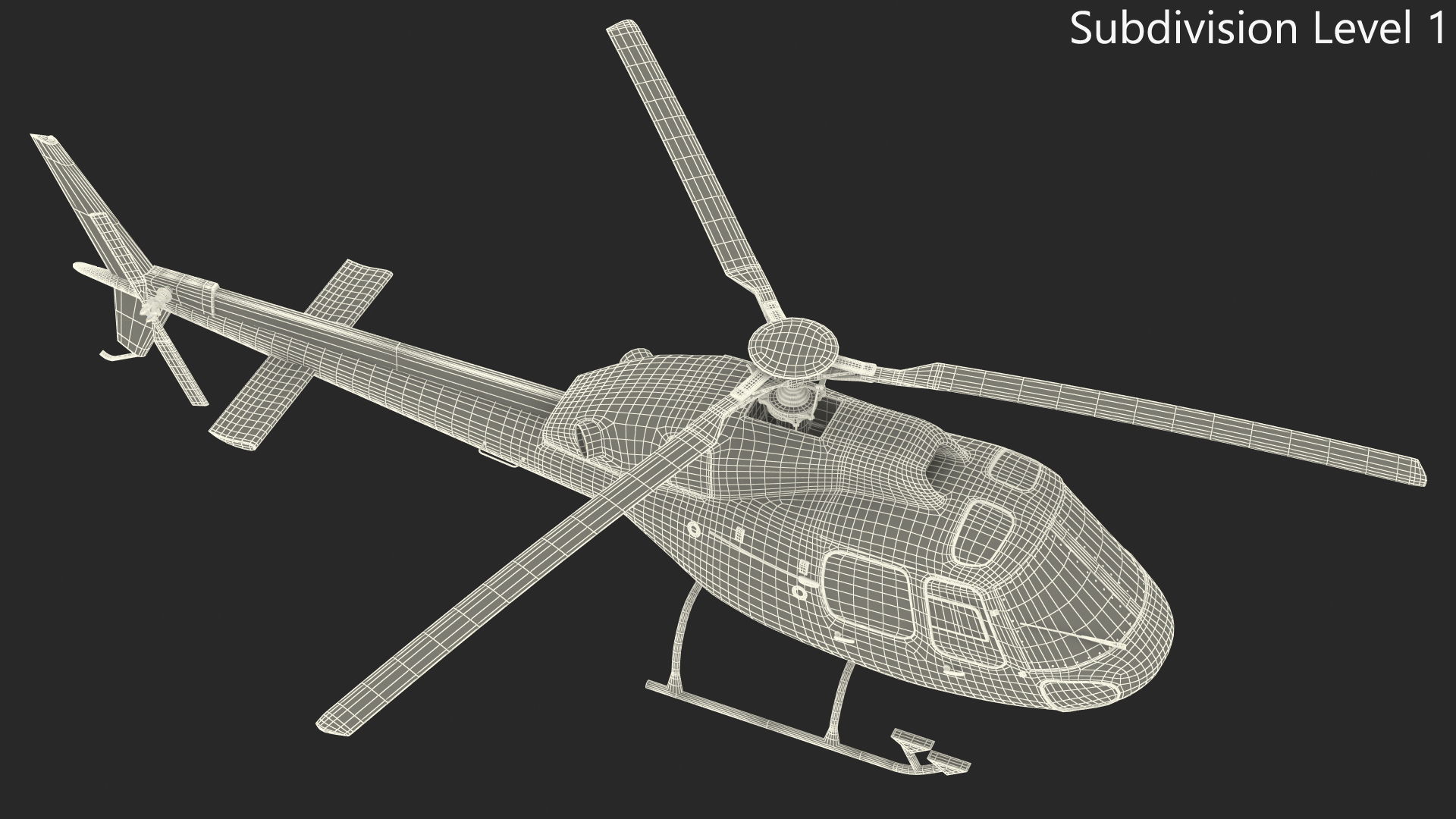 3D Aviation Services Helicopter Eurocopter AS355 Rigged for Maya