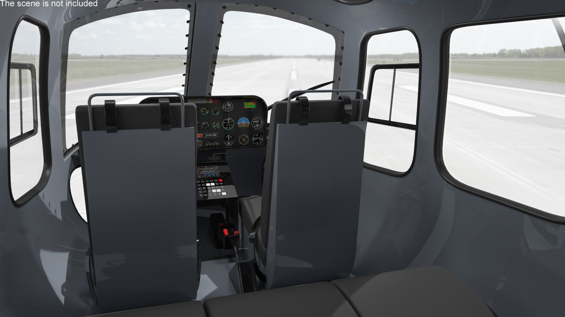 3D Aviation Services Helicopter Eurocopter AS355 Rigged for Maya