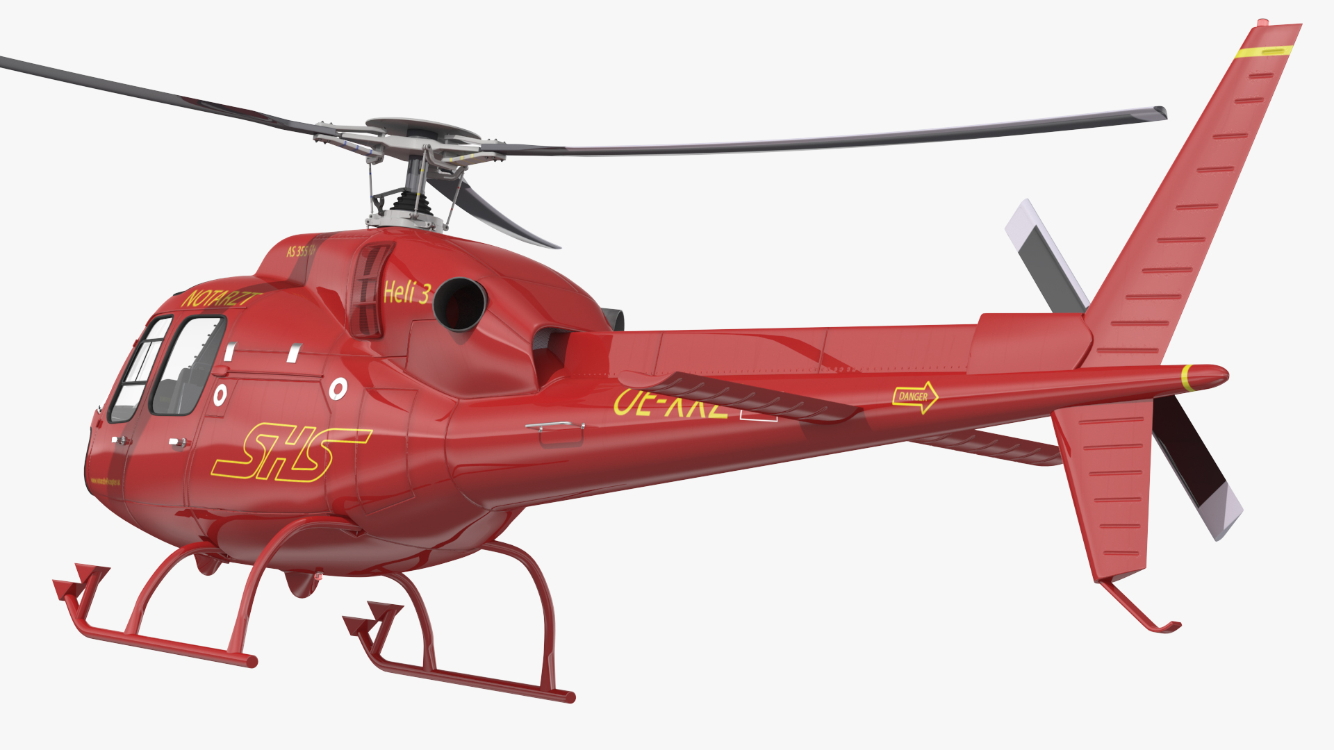 3D Aviation Services Helicopter Eurocopter AS355 Rigged for Maya