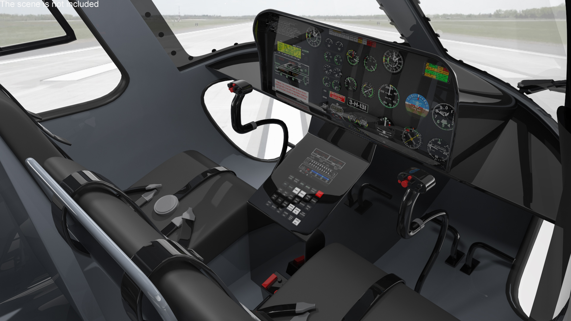 3D Aviation Services Helicopter Eurocopter AS355 Rigged for Maya