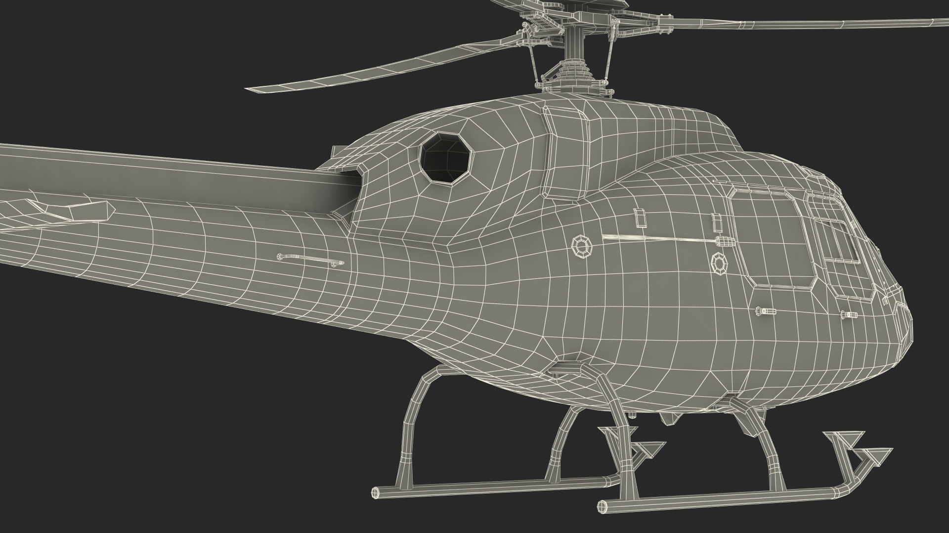 3D Aviation Services Helicopter Eurocopter AS355 Rigged for Maya