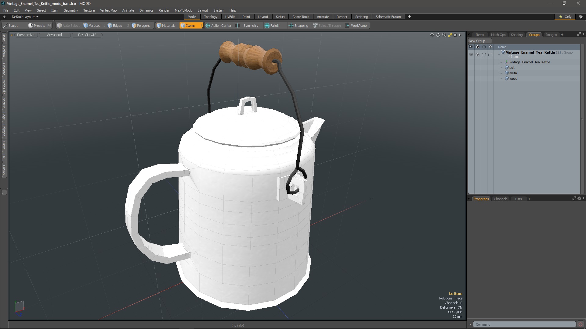 3D model Vintage Enamel Tea Kettle