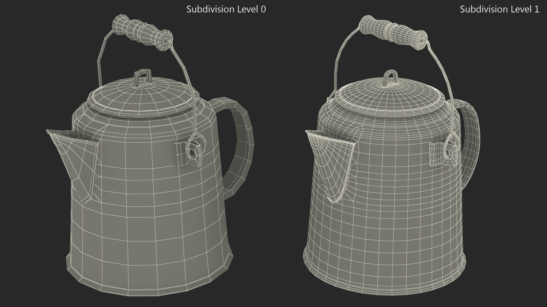 3D model Vintage Enamel Tea Kettle
