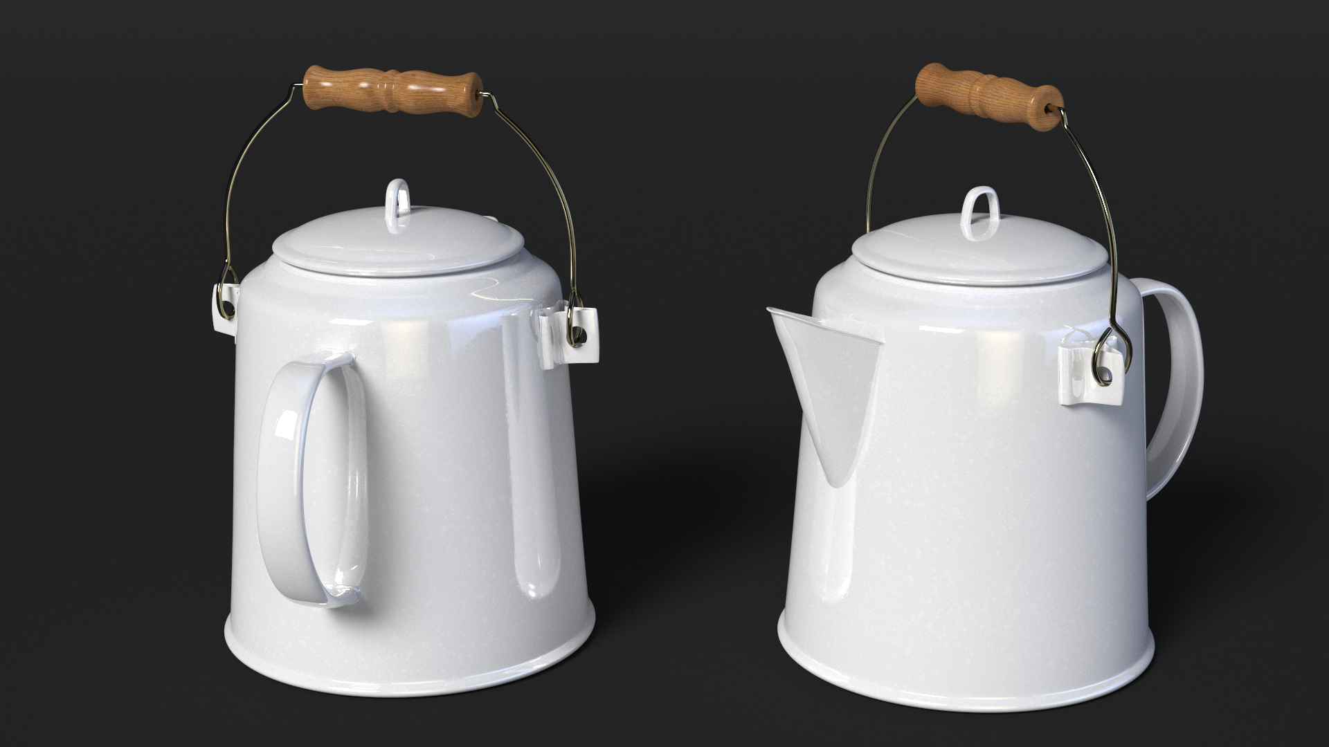3D model Vintage Enamel Tea Kettle