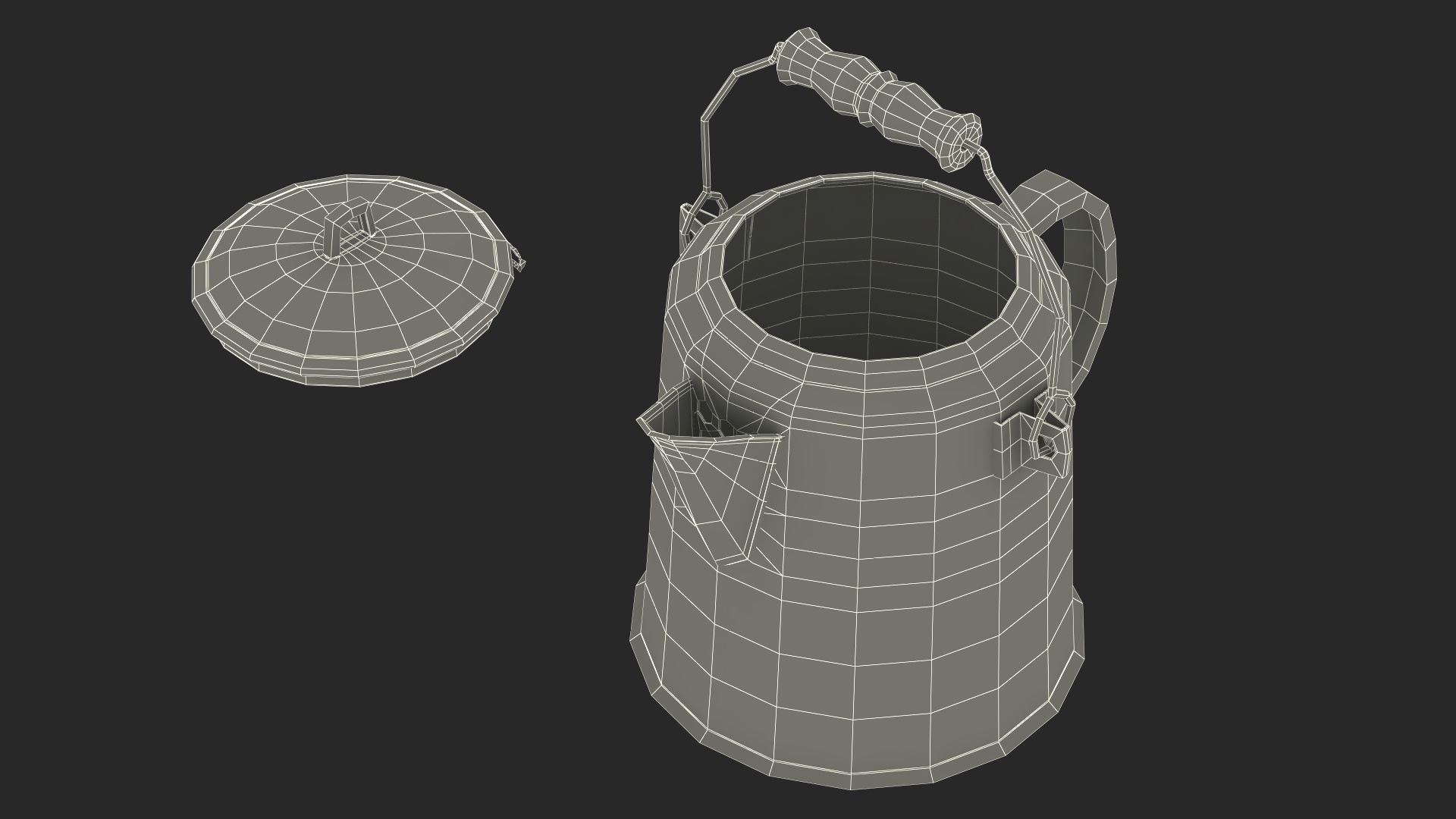 3D model Vintage Enamel Tea Kettle