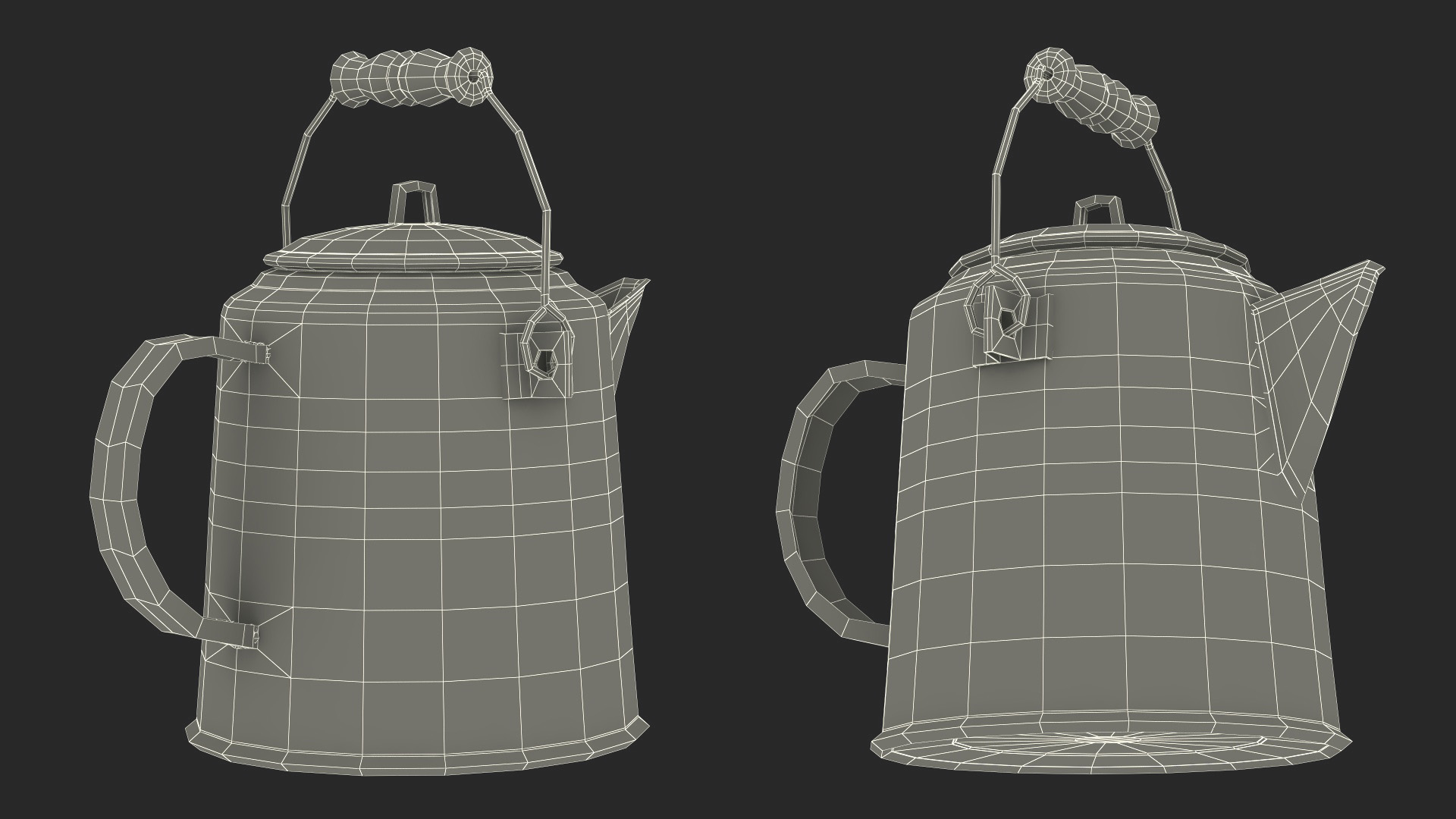 3D model Vintage Enamel Tea Kettle