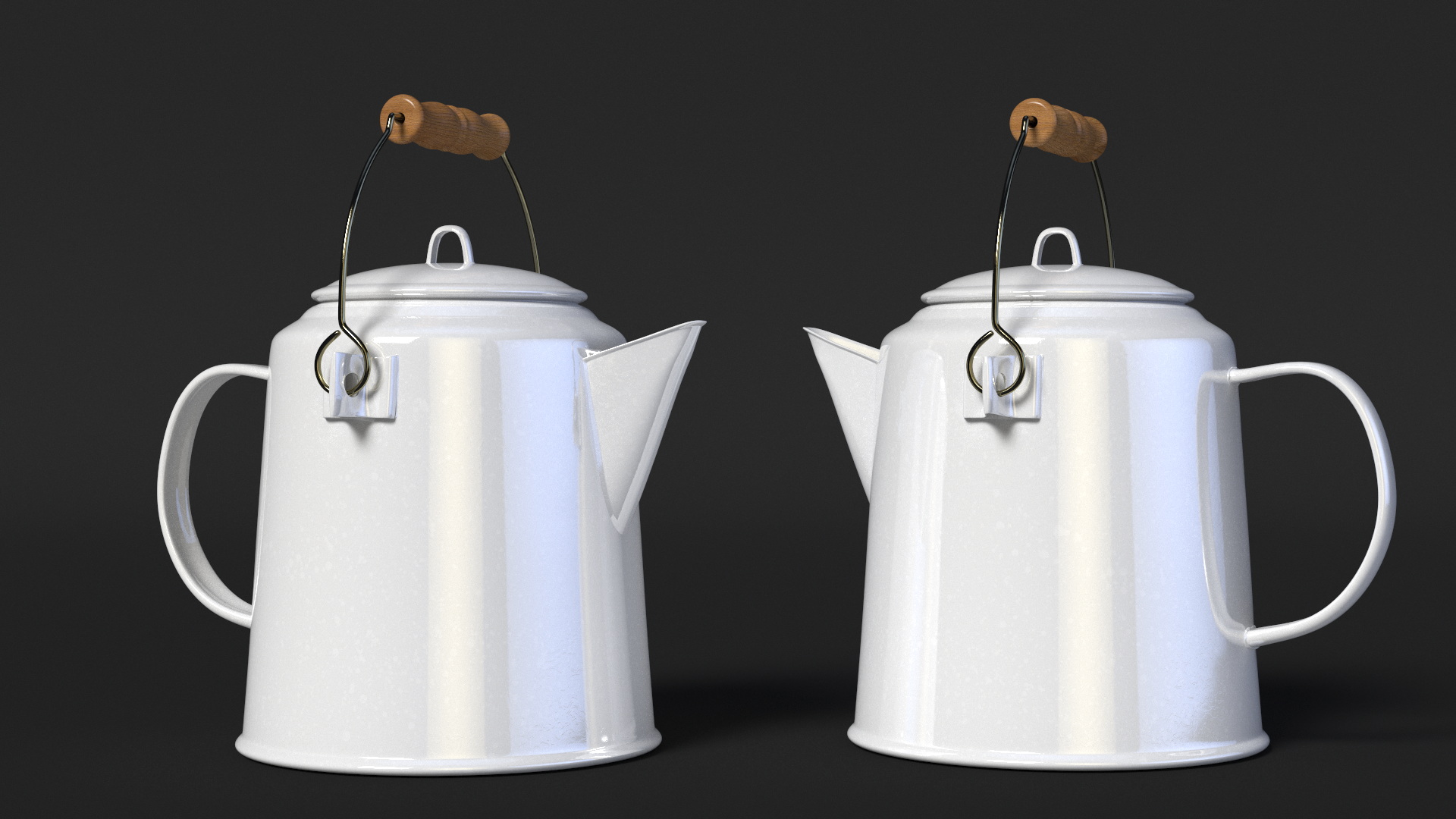 3D model Vintage Enamel Tea Kettle