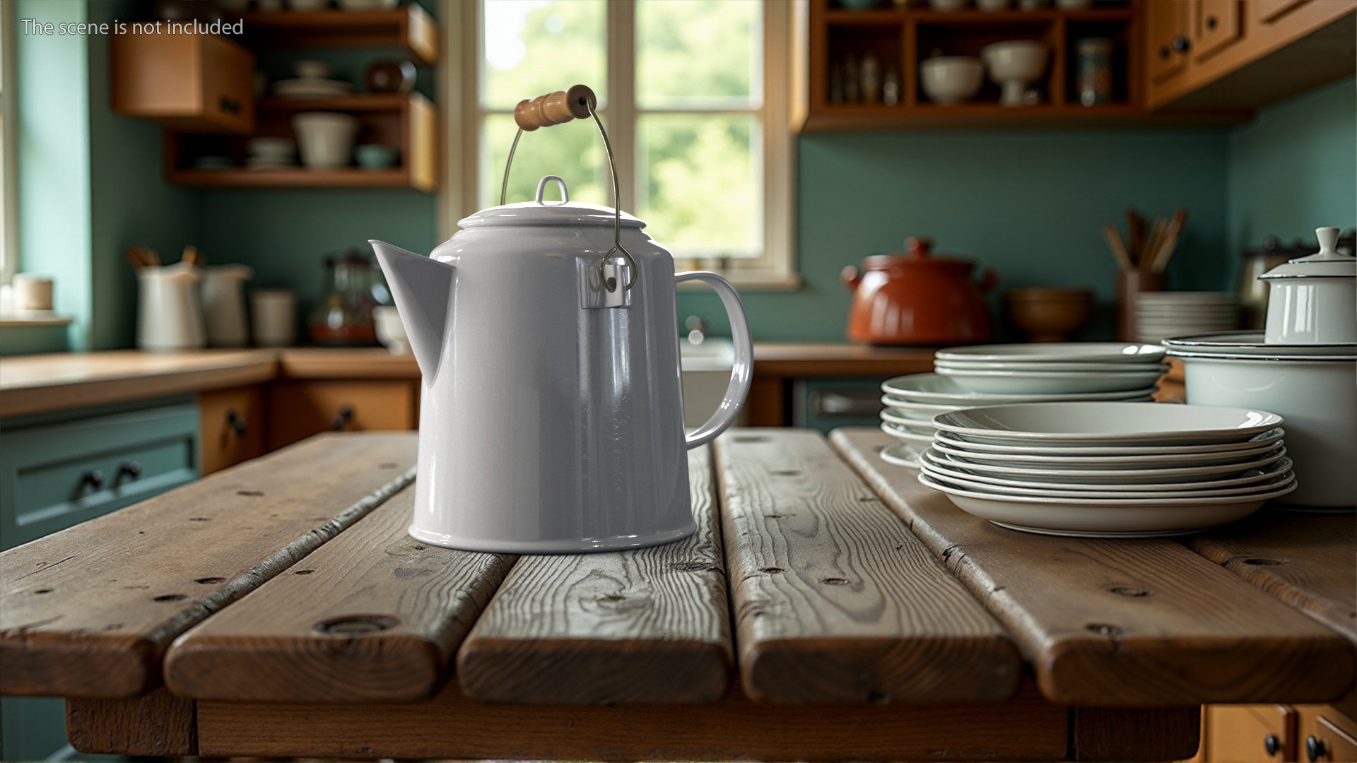 3D model Vintage Enamel Tea Kettle