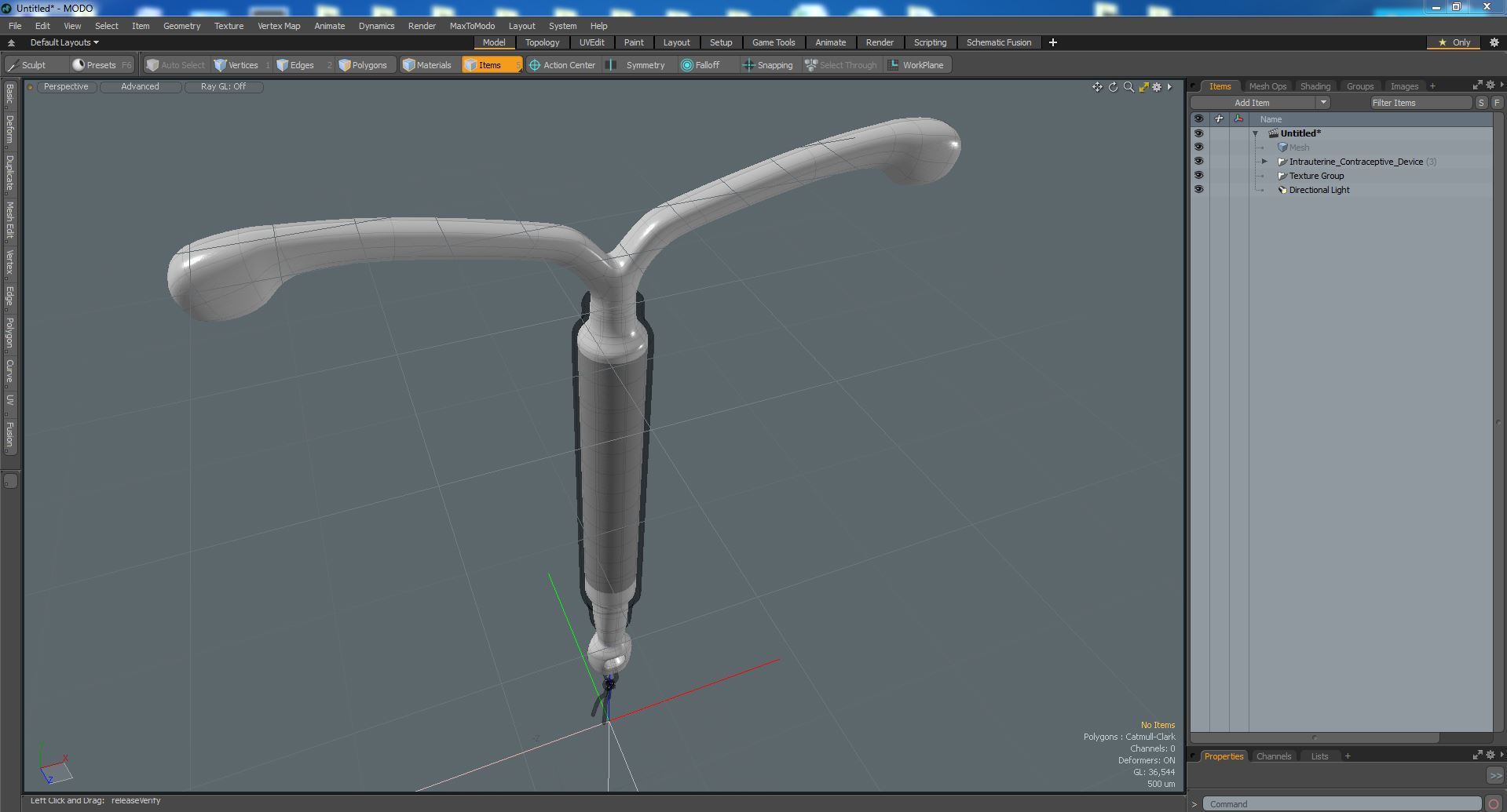 3D Intrauterine Contraceptive Device model