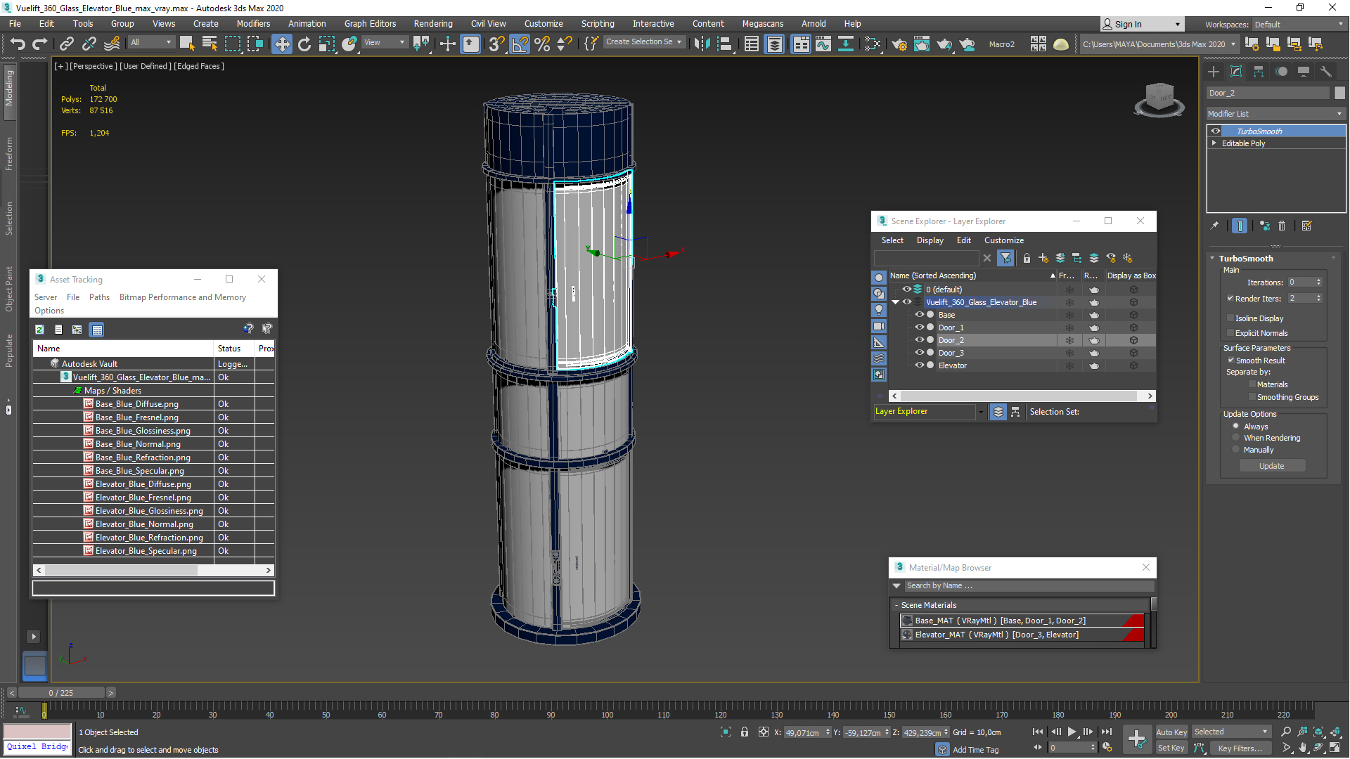 3D Vuelift 360 Glass Elevator Blue