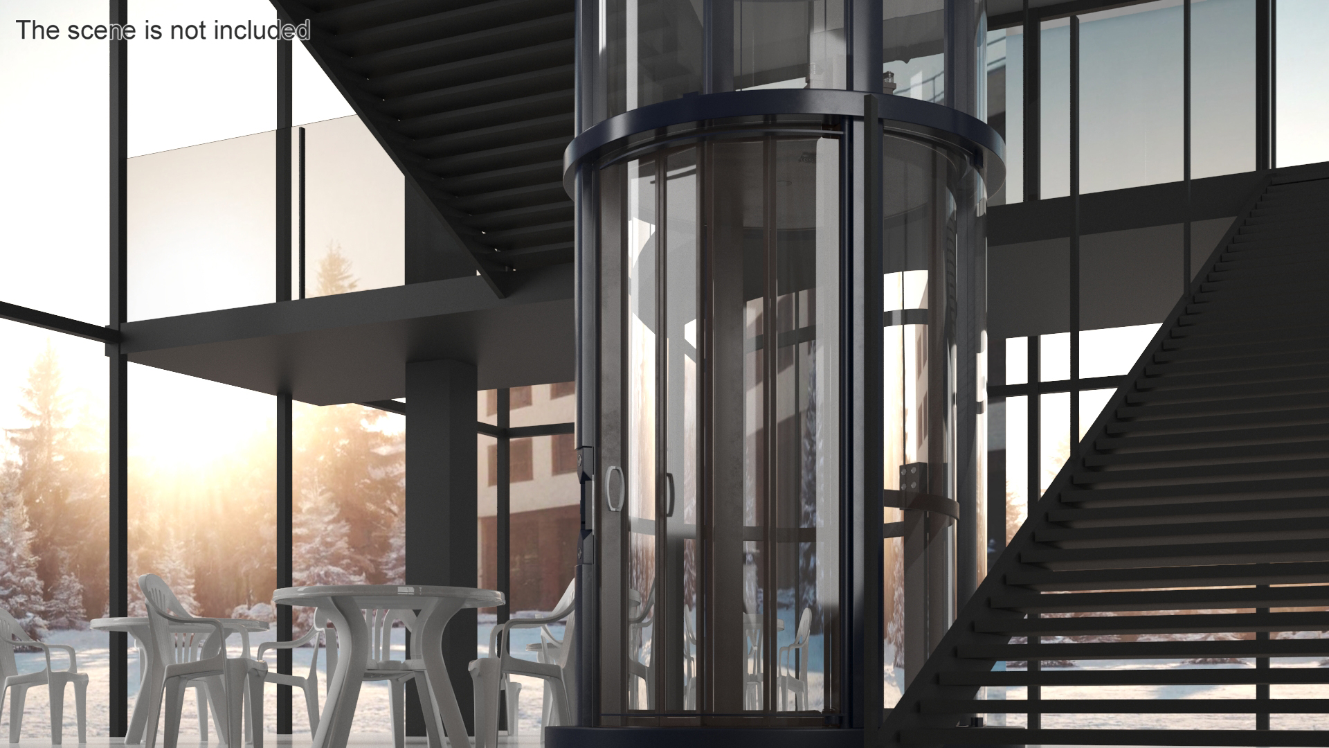 3D Vuelift 360 Glass Elevator Blue