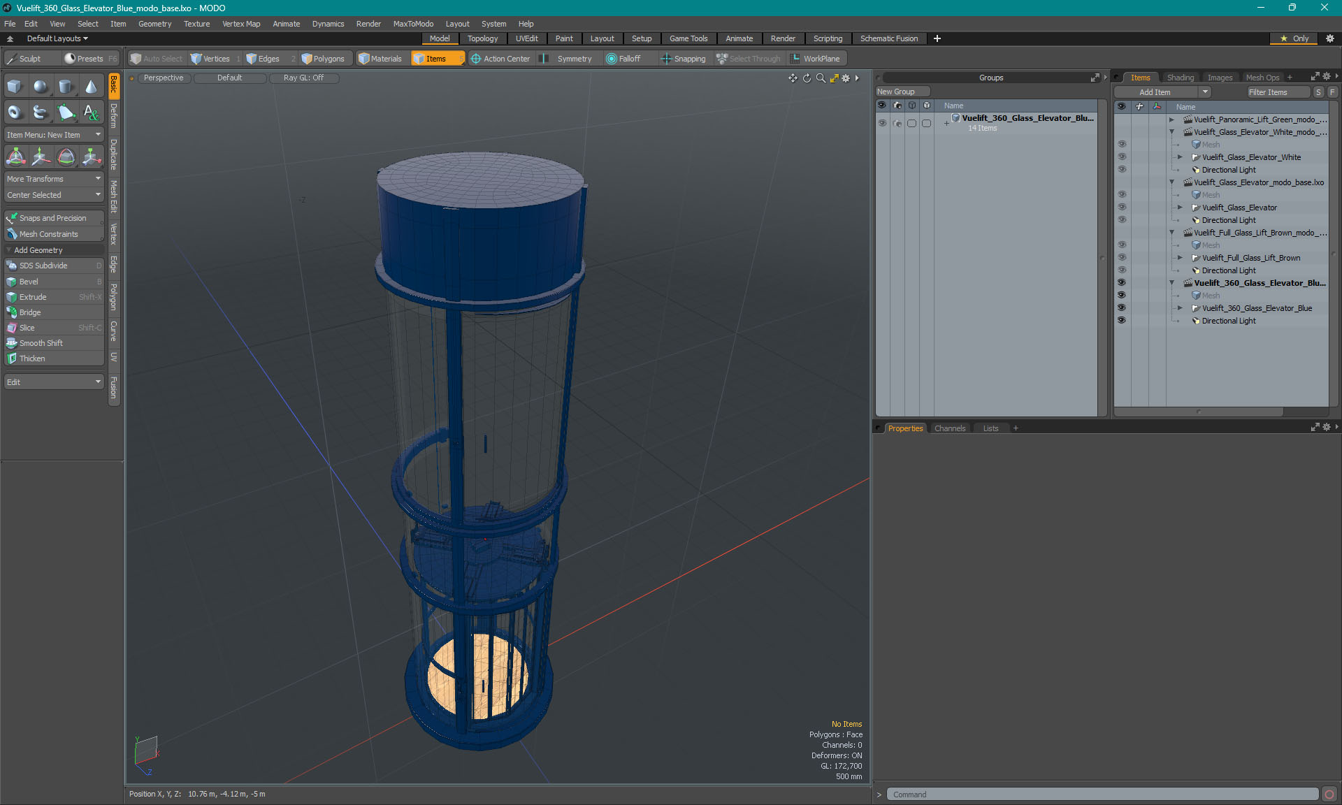 3D Vuelift 360 Glass Elevator Blue