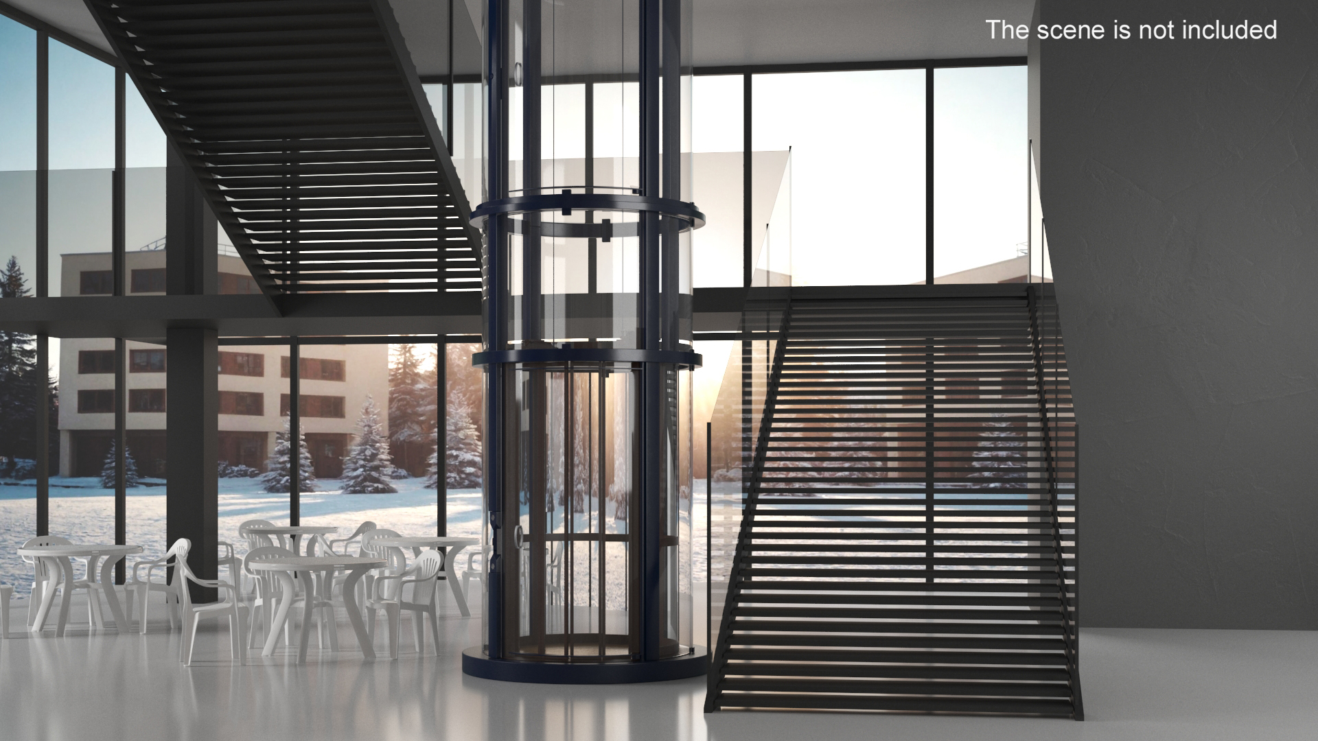 3D Vuelift 360 Glass Elevator Blue