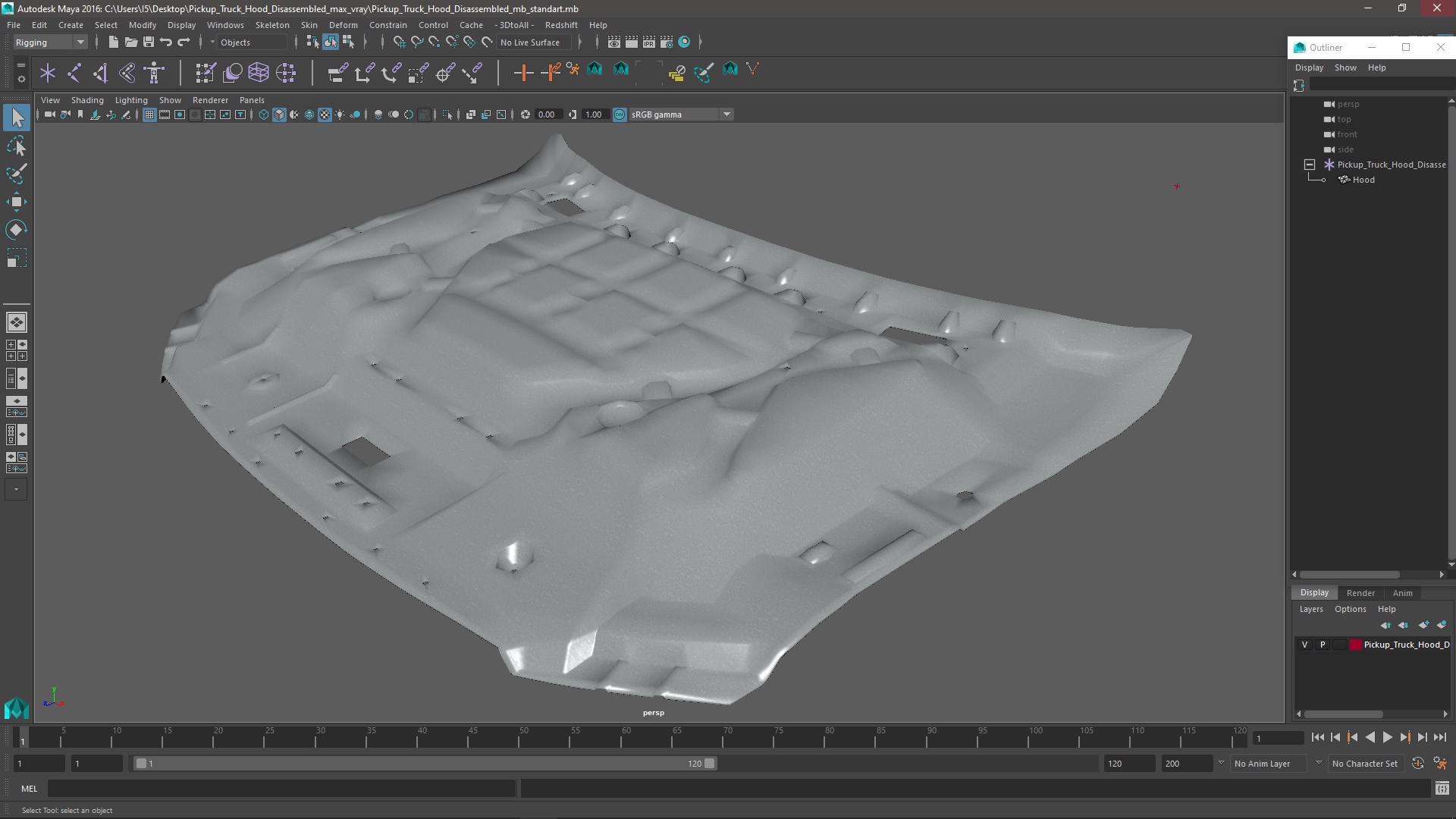 3D model Pickup Truck Hood Disassembled