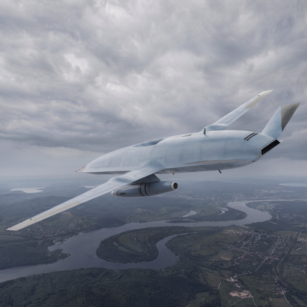 Military Jet Powered UAV Rigged